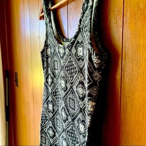 Womens Bodycon Mini Dress in Black & White Tribal Print size Medium